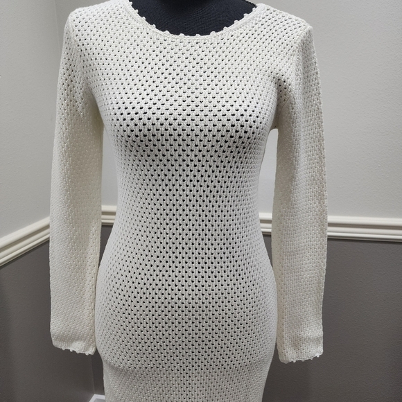 🔥 Wilfred White Maxi Knit Sweater Long Sleeve Dress Size Small - Picture 4 of 14